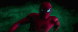 Iron Man Eye Turned On Spider Man Scared GIF