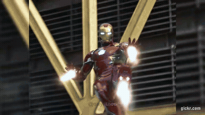 Iron Man Flying With Arms Outstretched GIF
