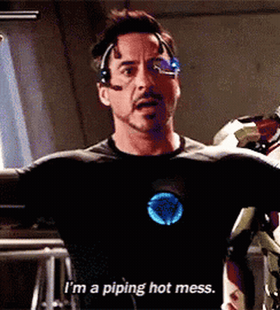 Iron Man Headphones Goggles I'm Piping Hot Mess GIF