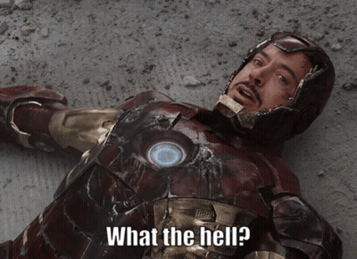 Iron Man Laying On Ground Saying What The Hell GIF