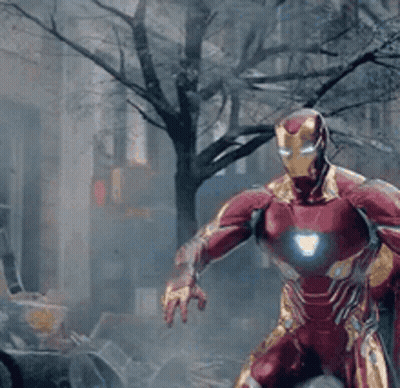 Iron Man Standing In City GIF