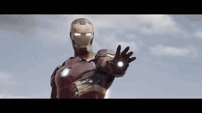 Iron Man Standing With Arm Outstretched GIF