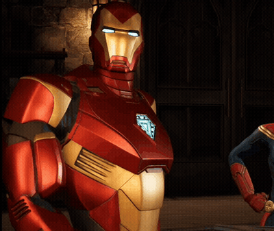 Iron Man Suit Man With Captain Marvel Woman GIF