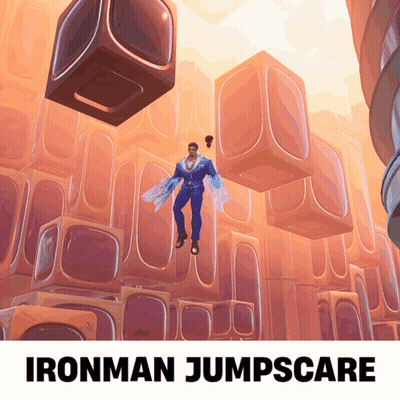 Ironman Jumpscare Flying Through Maze Of Cubes GIF