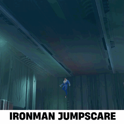 Ironman Jumpscare Poster Man In Blue Jacket GIF