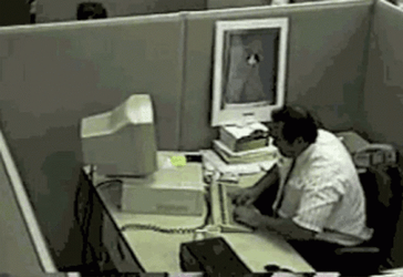Irritated Man At Office Throw Computer GIF