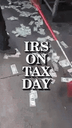 IRS On Taxes Day Sweeping Money GIF