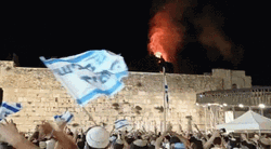 Israel People Waving National Flag