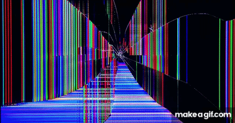 It Looks Like A Broken Screen With A Lot Of Lines Coming Out Of It . GIF
