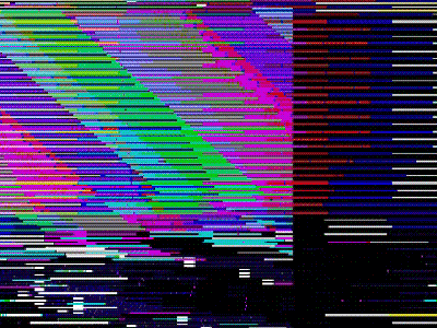It Looks Like A Glitch Screen With A Rainbow Of Colors GIF