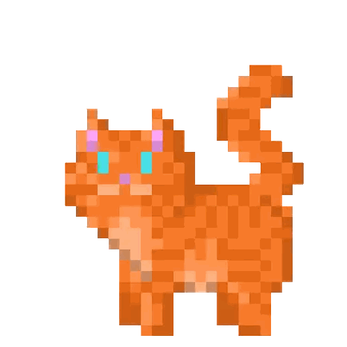 It Looks Like A Pixel Art Of A Cat With Flames Coming Out Of It 'S Mouth . Sticker
