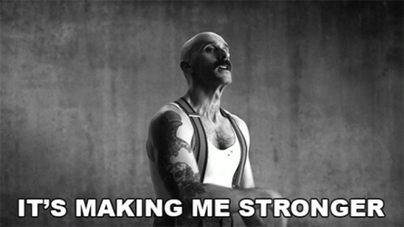 It Makes Me Strong Bald Guy Flexing GIF