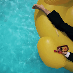 It's 5 O'clock Somewhere Man On Pool Float GIF