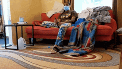 It's 5 O'clock Somewhere Woman Drinking On Sofa GIF