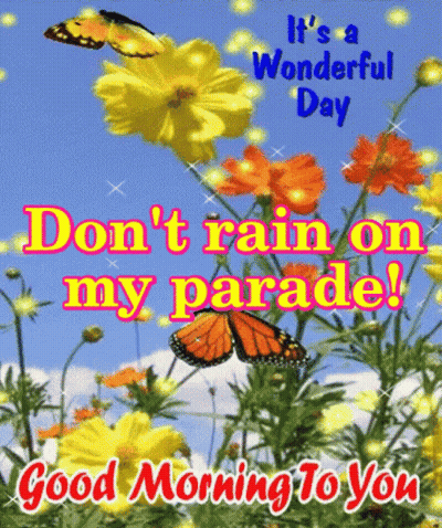 It's A Wonderful Day Doesn't Rain On My Parade Greeting Card GIF