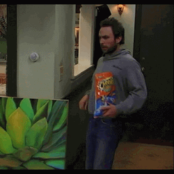 It's Always Sunny Charlie Holding Chips GIF