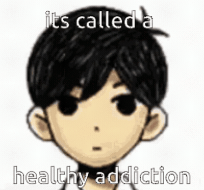 It 'S Called A Healthy Addiction And A Cartoon Of A Boy With Black Hair . GIF