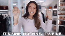 It's Fine It's Fine Model Waiving Hand GIF