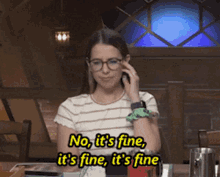 It's Fine Shy Nerdy Lady GIF