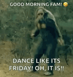 It's Friday Big Foot Dancing GIF