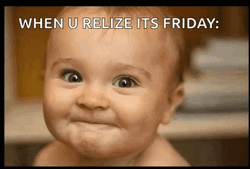 It's Friday Cute Baby Eyebrow Twitch GIF