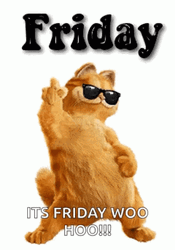 It's Friday Garfield Grooving GIF
