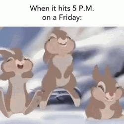It's Friday Happy Jumping Bunnies GIF