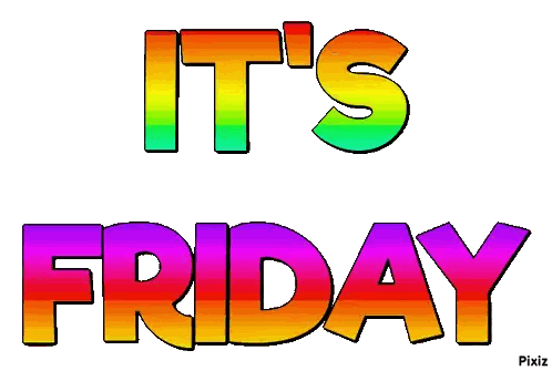 It's Friday Sign In Rainbow Colors Sticker
