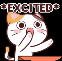 It's Happening Excited Cat Table Slapping GIF