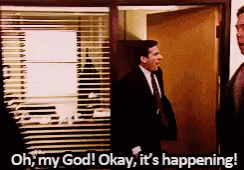 It's Happening Oh My God OMG The Office GIF