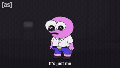 It's Just Me In A Dark Room Cartoon Character GIF