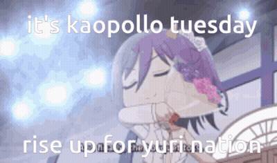 It's Kaopollo Tuesday Rise Up Purple Hair Girl GIF