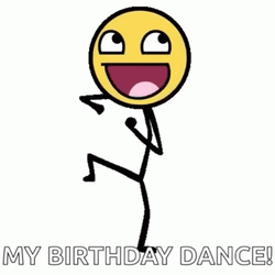 It's My Birthday Stick Man Dancing GIF