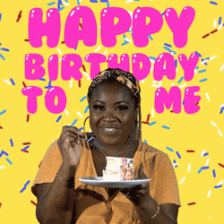 It's My Birthday Woman Eating Cake GIF
