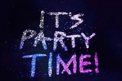 It's Party Time Moving Glittery Text GIF