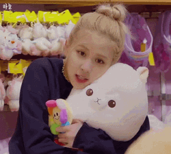It's So Fluffy Rose Hugging Stuffed Toy GIF