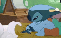 It's So Fluffy Stitch Jumped On Pillow GIF