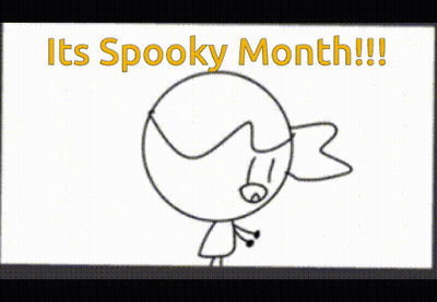 It's Spooky Month Sign With Cartoon Character GIF
