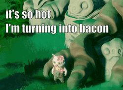 It's Too Hot I'm Turning Into Bacon GIF