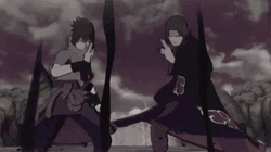 Itachi And Sasuke Black Flames Sharingan  GIF