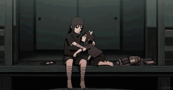 Itachi And Sasuke Young Kids Alone Hugging Night GIF