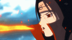 Itachi Sharingan Fire Breathing Jutsu Katon GIF