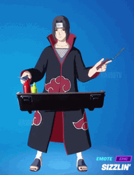 Itachi Uchiha Flipping Burgers GIF