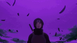 Itachi Uchiha In Violet Background GIF