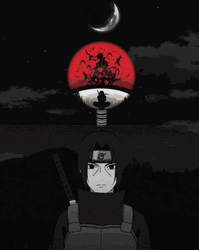 Itachi With Uchiha Crest GIF