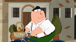 Italian Peter Griffin Biking GIF