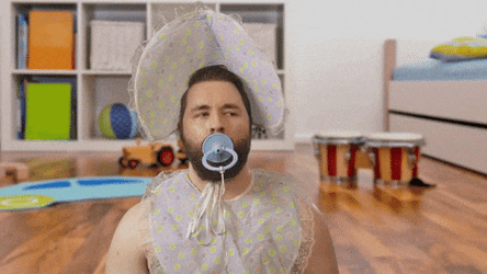 Its A Man Baby In His Pacifier GIF