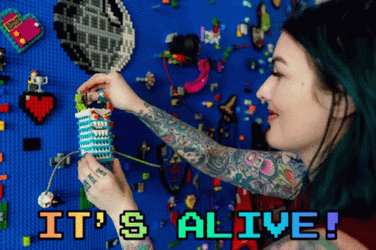 Its Alive Cute Lady Lego Project GIF