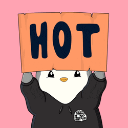 Its Hot Pudgy Penguins Cardboard Sign  GIF