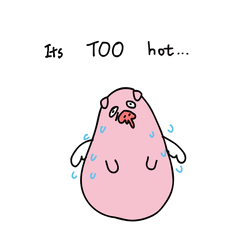 Its Hot Summer Pig Angel Melt GIF